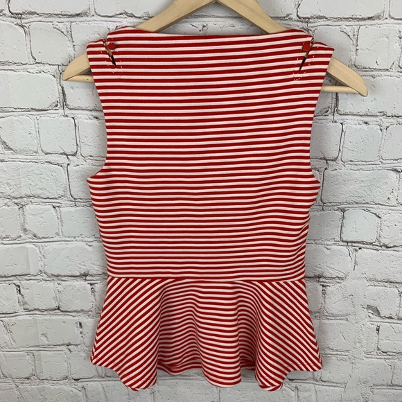 Postmark Antonia Red Striped Peplum Top XS - Picture 5 of 5